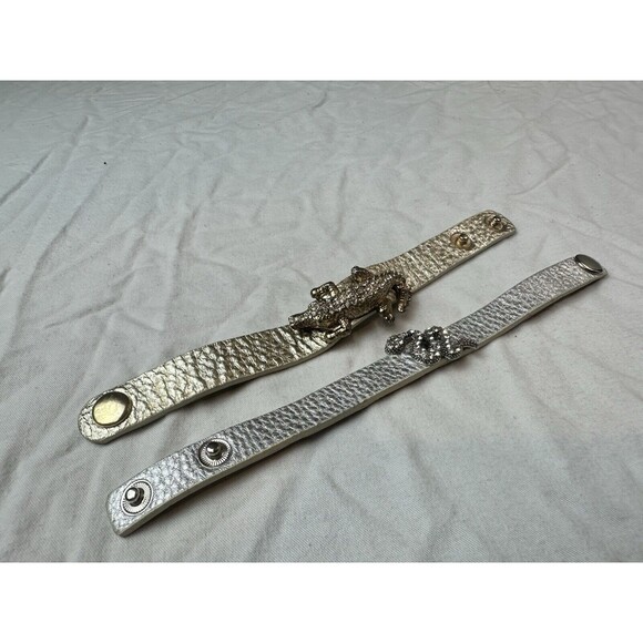 Golden Alligator and Silver Serpent Wrist Strap - Picture 1 of 5